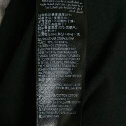 Pre Owned Balenciaga Black/Grey Stencil Logo Print Cotton Distressed Hoodie T-Shirt L