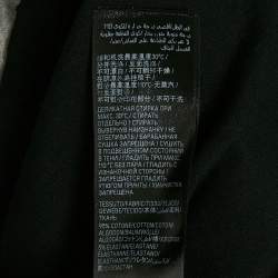 Pre Owned Balenciaga Black/Grey Stencil Logo Print Cotton Distressed Hoodie T-Shirt L