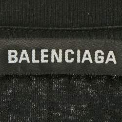 Balenciaga Black Logo Print Crew Neck Oversized T-Shirt XS