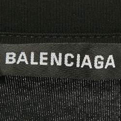 Balenciaga Black Logo Print Cotton Crew Neck T-Shirt S