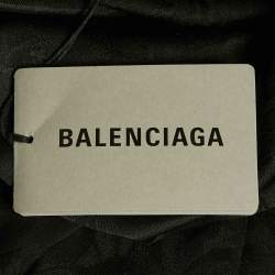 Balenciaga Black Patterned Silk Buttoned Half Sleeve Shirt M
