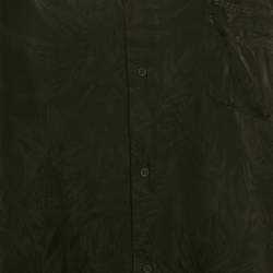 Balenciaga Black Patterned Silk Buttoned Half Sleeve Shirt M