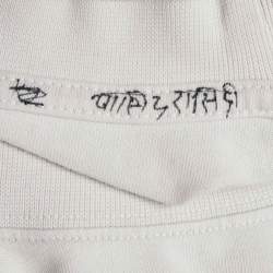 مملوكة مسبقًا Balenciaga Unisex Light Grey Logo Embroidered Jersey T-Shirt M