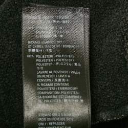 Pre Owned Balenciaga Unisex Grey Logo Embroidered Cotton Hoodie XS