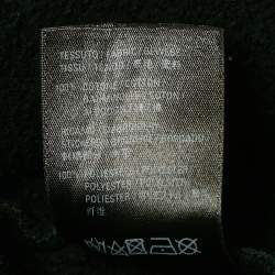Balenciaga Black Logo Embroidered Cotton Knit Hoodie L