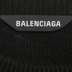Balenciaga Black Athletes Rib Knit Crew Neck Sweatshirt XS