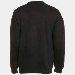 Balenciaga Black Athletes Rib Knit Crew Neck Sweatshirt XS