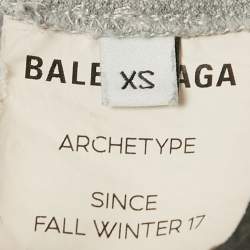 Balenciaga Grey Campaign Logo Print Jersey T-Shirt XS
