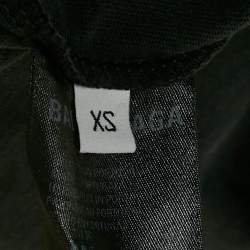 Pre Owned Balenciaga Grey Logo Embroidered Jersey T-Shirt XS