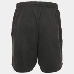 Balenciaga Black Knit Logo Embroidered Shorts M