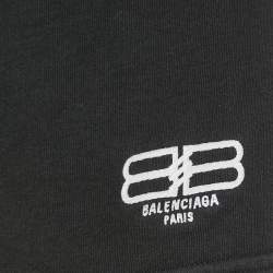 Balenciaga Black Knit Logo Embroidered Shorts M