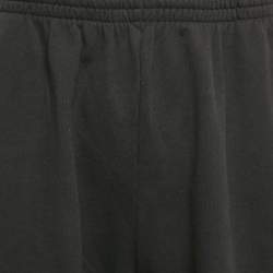Balenciaga Black Knit Logo Embroidered Shorts M