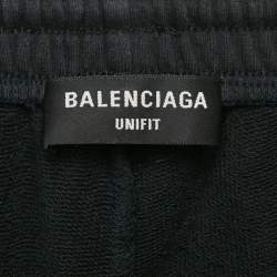 Balenciaga Black Knit Logo Embroidered Shorts M