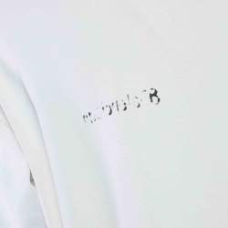 Balenciaga Off White Logo Print Jersey Crew Neck T-Shirt M
