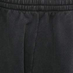 Pre Owned Balenciaga Black Cotton Knit Logo printed Shorts M