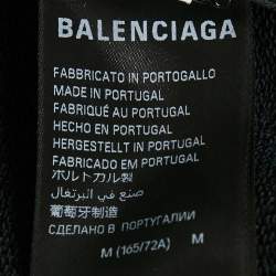 Pre Owned Balenciaga Black Cotton Knit Logo printed Shorts M