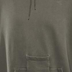 Balenciaga Grey Cotton Pocket Detail Oversized Hoodie S