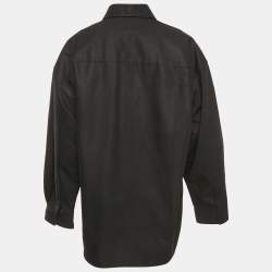Balenciaga Unisex Black Cotton Gabardine Oversized Shirt XXS