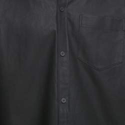 Balenciaga Unisex Black Cotton Gabardine Oversized Shirt XXS
