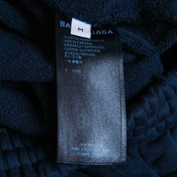 Balenciaga Unifit Navy Blue Cotton Knit Campaign Distressed Shorts M