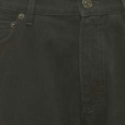 Pre Owned Balenciaga Unisex Black Knee Ripped Denim Straight Leg Jeans S Waist 31"