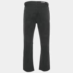 Pre Owned Balenciaga Unisex Black Knee Ripped Denim Straight Leg Jeans S Waist 31"