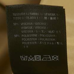 Pre Owned Balenciaga Beige Logo Print Synthetic Oversized Concealed Hood Jacket XS