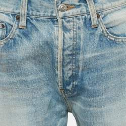 Pre Owned Balenciaga Blue Faded Blue Denim Shorts M Waist 31"