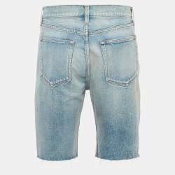 Pre Owned Balenciaga Blue Faded Blue Denim Shorts M Waist 31"