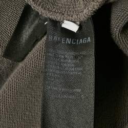 Pre Owned Balenciaga Grade-Robe Grey Printed Cotton Oversized Hoodie L