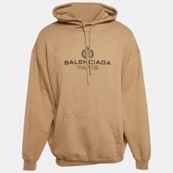 Pre Owned Balenciaga Brown  Cotton Oversized Hoodie M