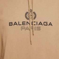 Pre Owned Balenciaga Brown Cotton Oversized Hoodie M