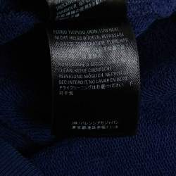 Pre Owned Balenciaga Blue Campaign Print Cotton Knit Hoodie S 
