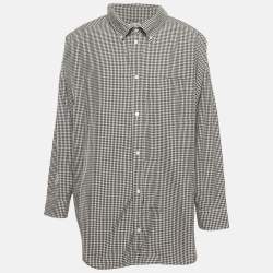 Balenciaga Monochrome Gingham Cotton Oversized Shirt XS