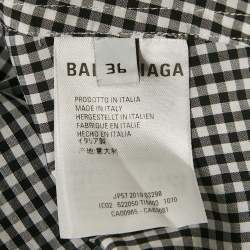 Pre Owned Balenciaga Monochrome Gingham Cotton Oversized Shirt S
