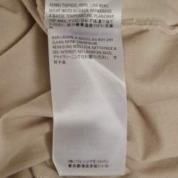 Pre Owned Balenciaga Unisex Beige Logo Print Jersey T-Shirt XXS