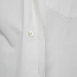 Pre Owned Balenciaga White Printed Cotton Oversized Shirt XS