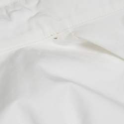 Pre Owned Balenciaga White Printed Cotton Oversized Shirt XS