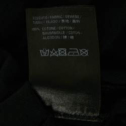 مملوكة مسبقًا تي شيرت بالنسياغا رقبة مستديرة واسع طباعة سينرز قطن أسود مقاس متوسط