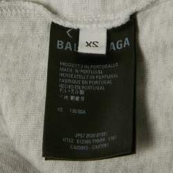 Pre Owned Balenciaga Grey Melange WFP Print Jersey T-Shirt XS