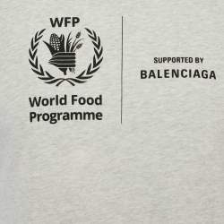 Pre Owned Balenciaga Grey Melange WFP Print Jersey T-Shirt XS