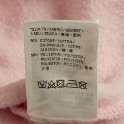 Pre Owned Balenciaga Pink 7 Languages Logo Cotton Hoodie XS