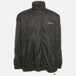 BALENCIAGA::ジャケット:XS[RESALE] Balenciaga Black Synthetic Logo-Embroidered Padded Bomber