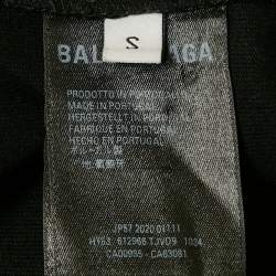Pre Owned Balenciaga Black Cotton Knit Crew Neck T-Shirt S