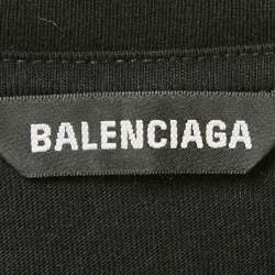 Pre Owned Balenciaga Black Cotton Knit Crew Neck T-Shirt S