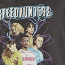 Pre Owned تي شيرت بالنسياغا بسيط قطن رمادي سبيدهانترز بأكمام طويلة مقاس صغير