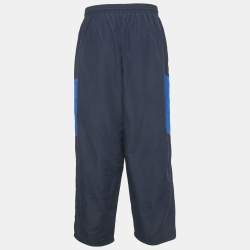 Pre Owned Balenciaga Navy Blue Logo Embroidered Synthetic Track Pants XXL  