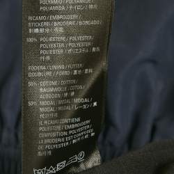 Pre Owned Balenciaga Navy Blue Logo Embroidered Synthetic Track Pants XXL  