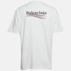 Pre Owned Balenciaga White Political Campaign Print Cotton T-Shirt  XXS