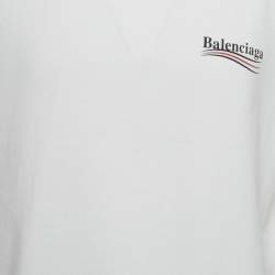 Pre Owned Balenciaga White Political Campaign Print Cotton T-Shirt  XXS